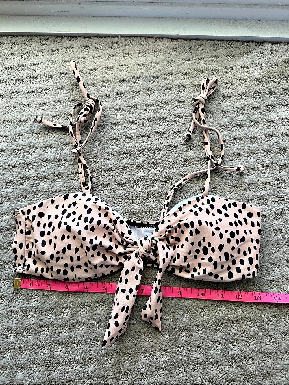 SHEIN Pink & Black Animal Print Bikini Top